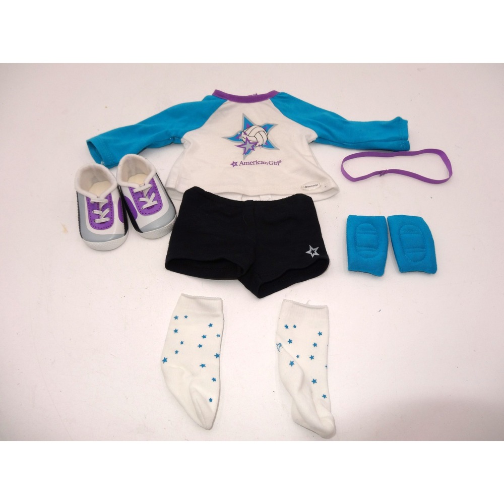 American Girl Truly Me Star Player Volleyball Outfit Blue White Black 18in Doll